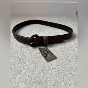 Calvin Klein CK Full Grain Leather Belt Brown Minimalist Vintage Classic Large